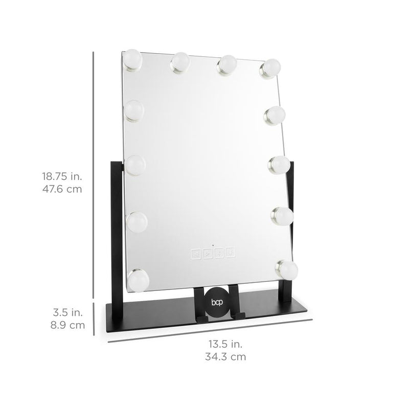 Hollywood Vanity Mirror w/ Speaker, LED Lights, 3 Color Temps, Phone Stand - Kivo Store