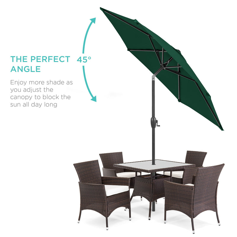 Outdoor Market Patio Umbrella w/ Push Button Tilt, Crank Lift - 7.5ft - Kivo Store