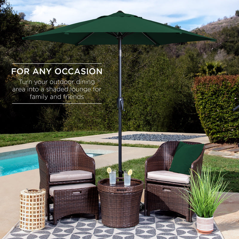 Outdoor Market Patio Umbrella w/ Push Button Tilt, Crank Lift - 7.5ft - Kivo Store