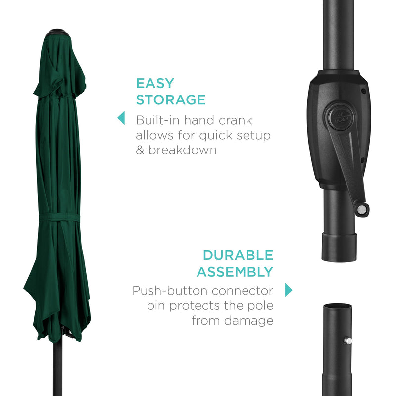 Outdoor Market Patio Umbrella w/ Push Button Tilt, Crank Lift - 7.5ft - Kivo Store