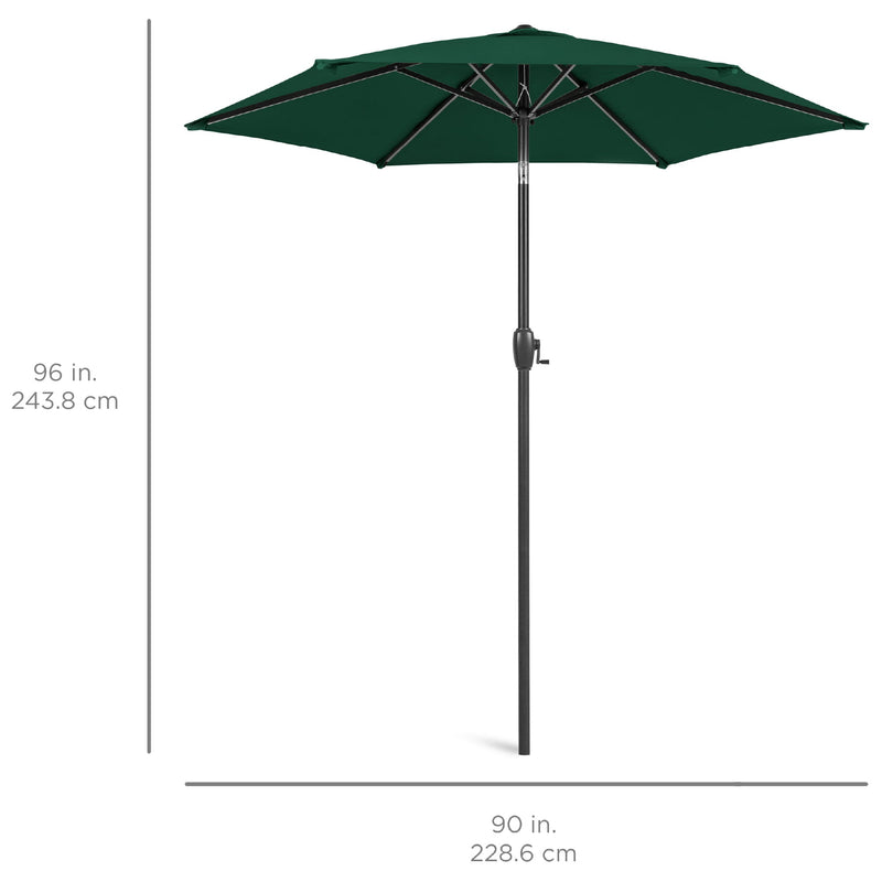 Outdoor Market Patio Umbrella w/ Push Button Tilt, Crank Lift - 7.5ft - Kivo Store