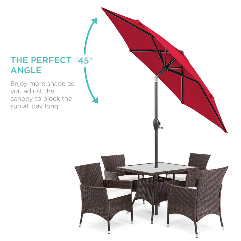 Outdoor Market Patio Umbrella w/ Push Button Tilt, Crank Lift - 7.5ft - Kivo Store