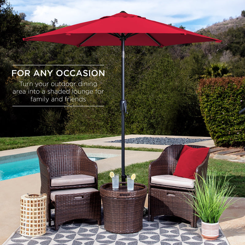 Outdoor Market Patio Umbrella w/ Push Button Tilt, Crank Lift - 7.5ft - Kivo Store