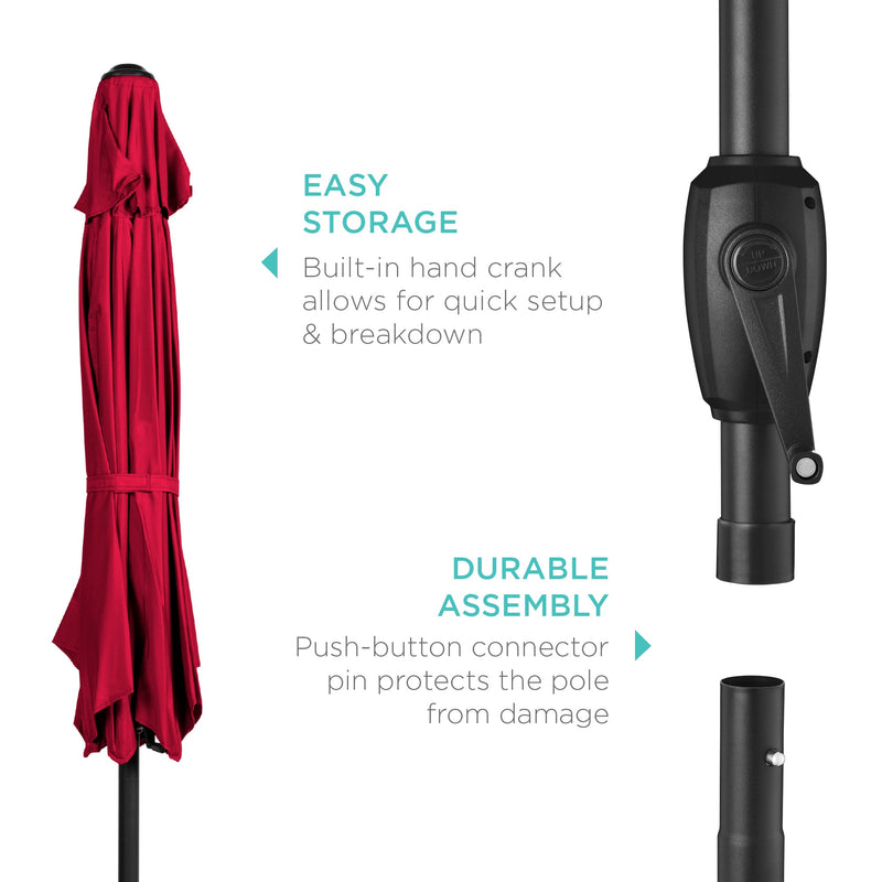Outdoor Market Patio Umbrella w/ Push Button Tilt, Crank Lift - 7.5ft - Kivo Store