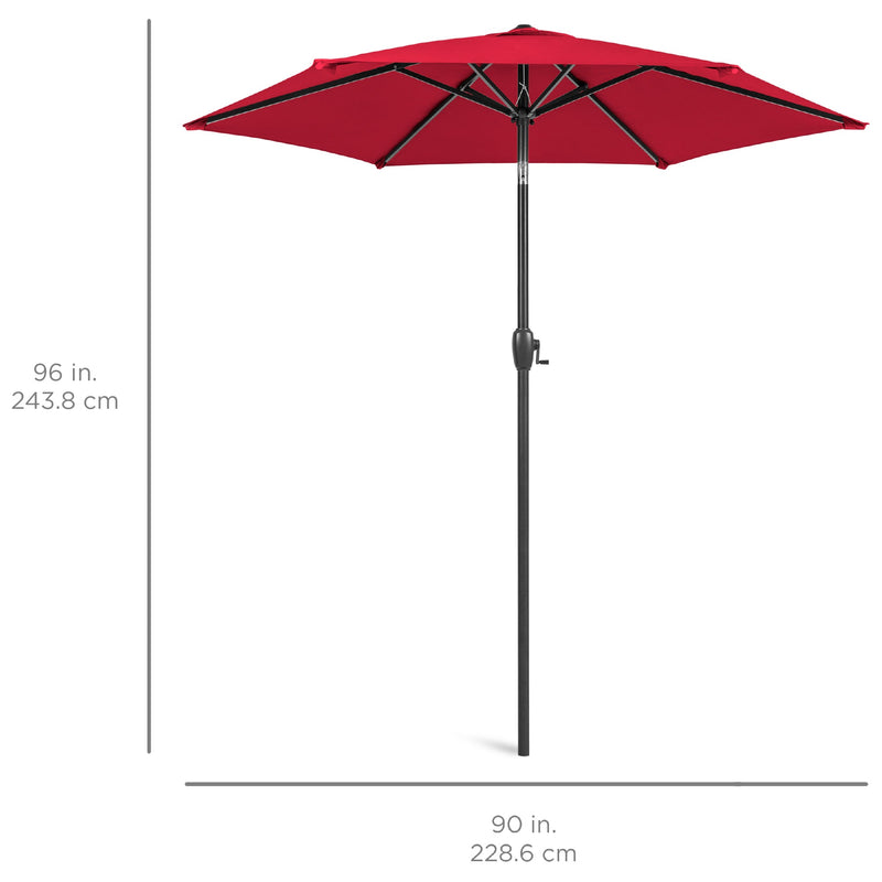Outdoor Market Patio Umbrella w/ Push Button Tilt, Crank Lift - 7.5ft - Kivo Store