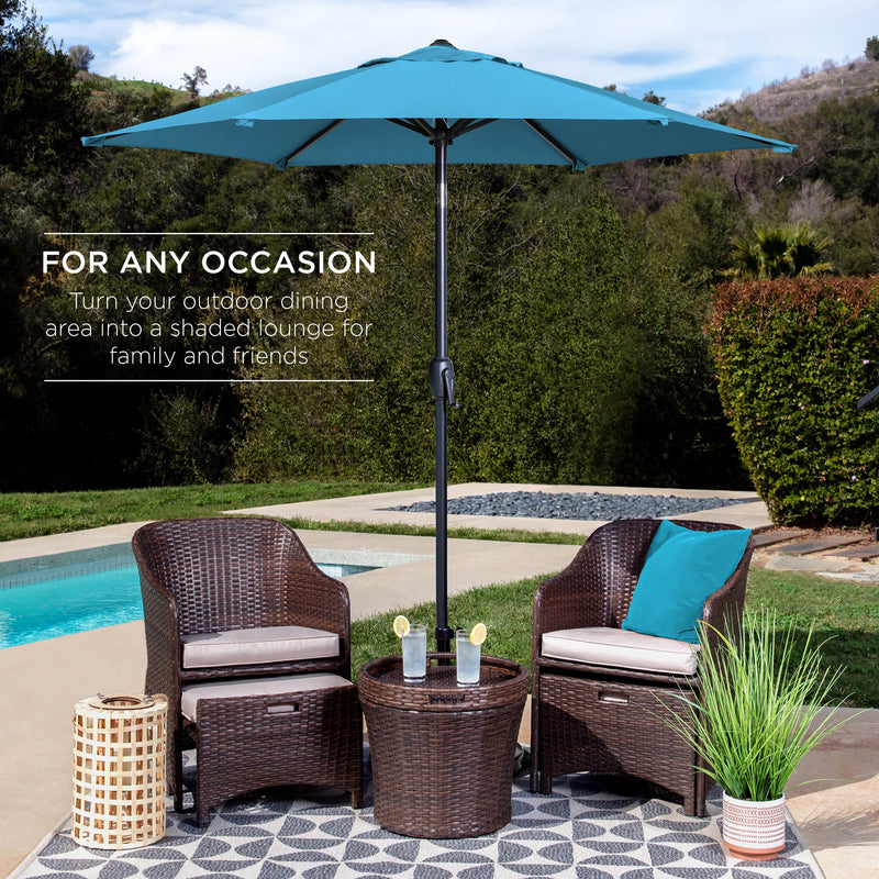 Outdoor Market Patio Umbrella w/ Push Button Tilt, Crank Lift - 7.5ft - Kivo Store