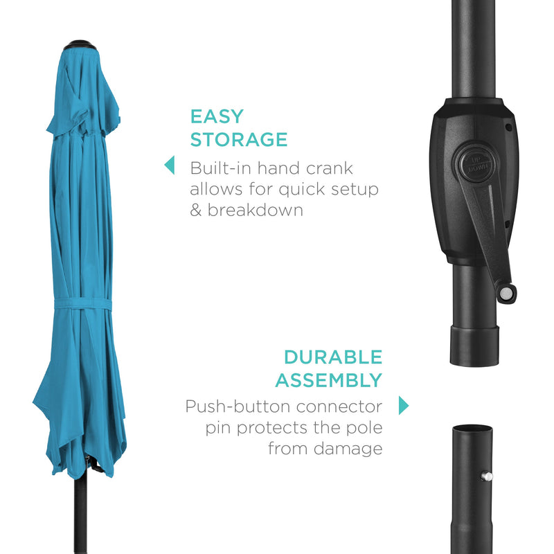 Outdoor Market Patio Umbrella w/ Push Button Tilt, Crank Lift - 7.5ft - Kivo Store