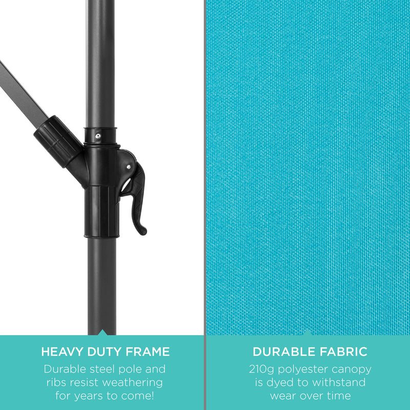 Solar LED Offset Hanging Patio Umbrella w/ Crank Tilt Adjustment - 10ft - Kivo Store