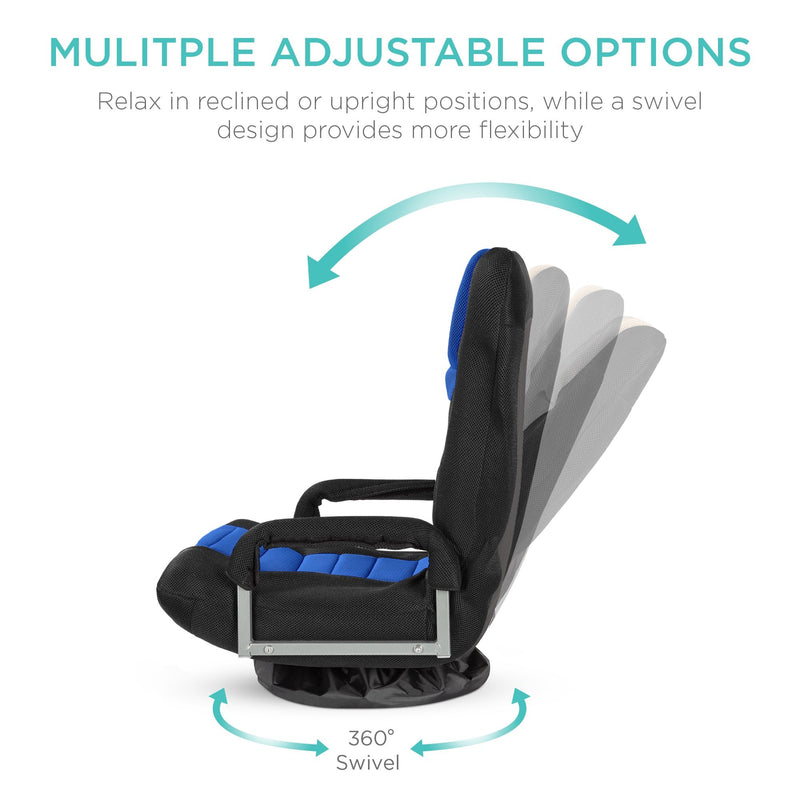 Gaming Floor Chair w/ 360-Degree Swivel, Armrest, Adjustable Backrest - Kivo Store