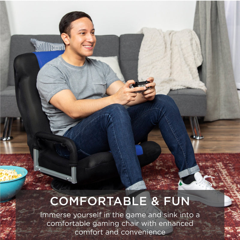Gaming Floor Chair w/ 360-Degree Swivel, Armrest, Adjustable Backrest - Kivo Store