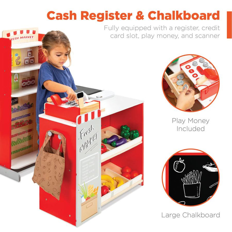 Kids Pretend Play Grocery Store Supermarket Toy Set w/ Accessories - Kivo Store