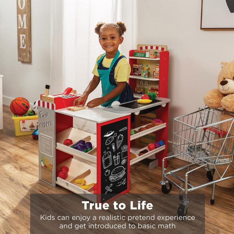 Kids Pretend Play Grocery Store Supermarket Toy Set w/ Accessories - Kivo Store