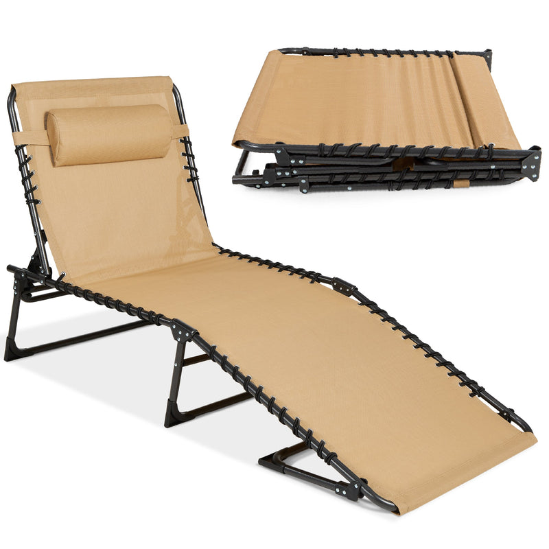 Portable Patio Chaise Lounge Chair Outdoor Recliner w/ Pillow - Kivo Store