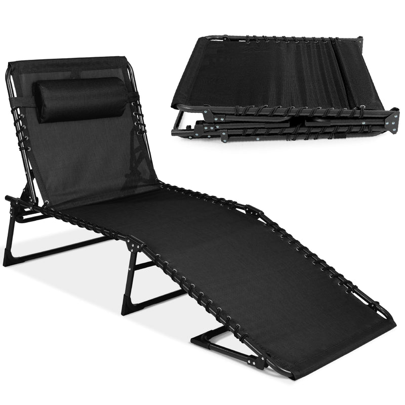 Portable Patio Chaise Lounge Chair Outdoor Recliner w/ Pillow - Kivo Store