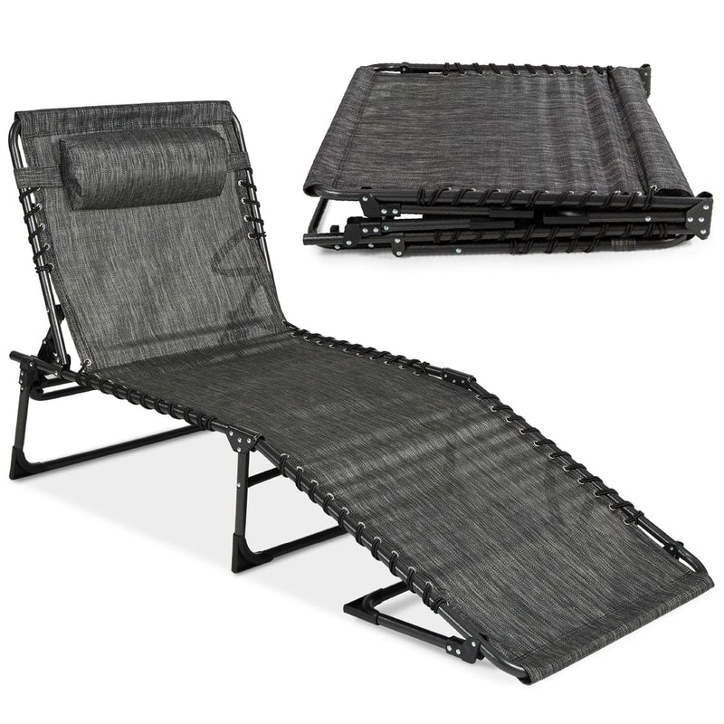 Portable Patio Chaise Lounge Chair Outdoor Recliner w/ Pillow - Kivo Store