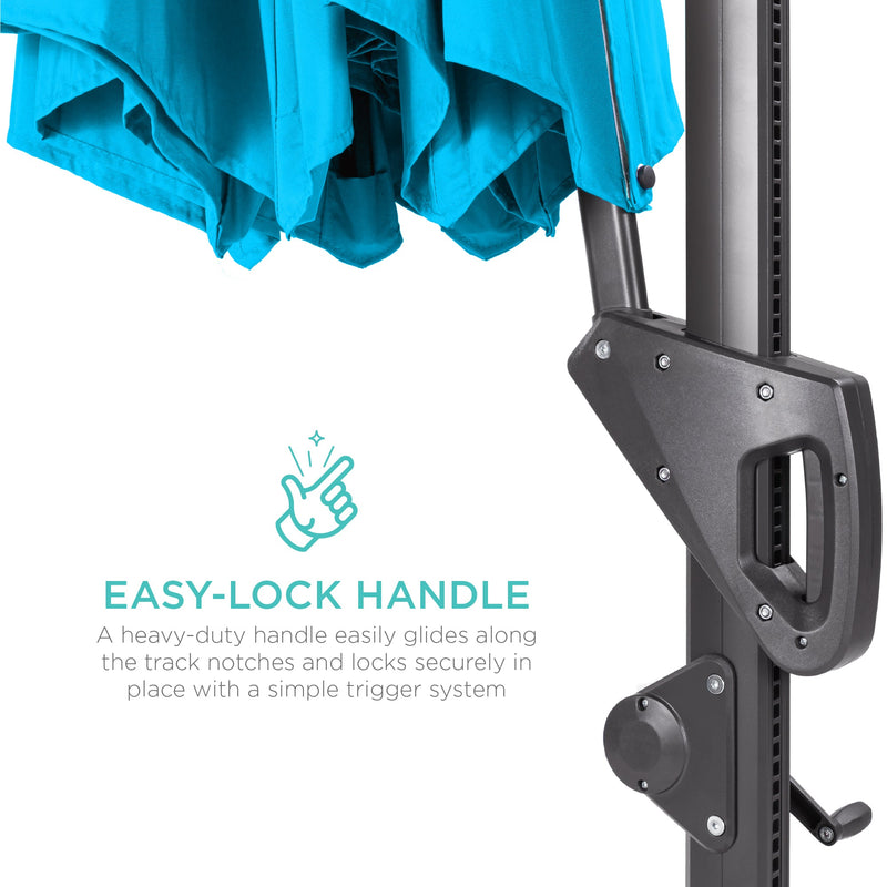 360-Degree Solar LED Cantilever Offset Patio Umbrella w/ Tilt - 10ft - Kivo Store