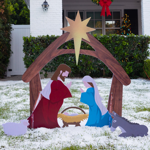 Christmas Nativity Scene Yard Decoration w/ Water Resistant PVC - Kivo Store