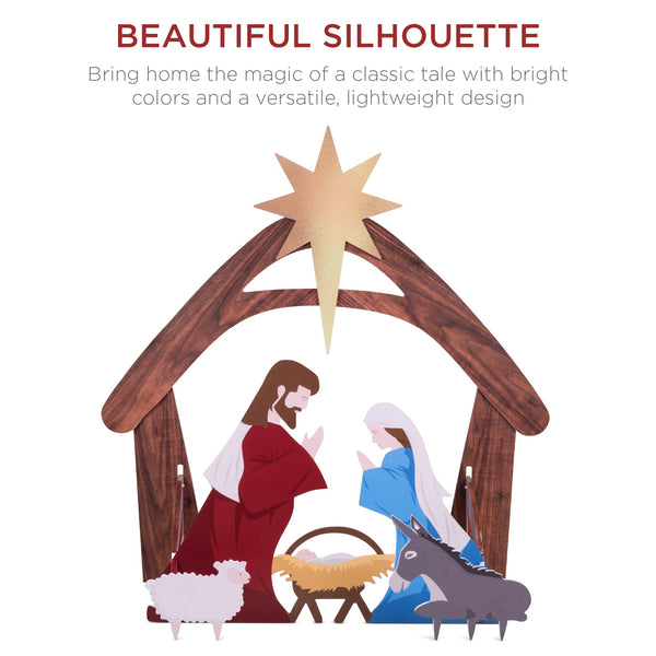 Christmas Nativity Scene Yard Decoration w/ Water Resistant PVC - Kivo Store
