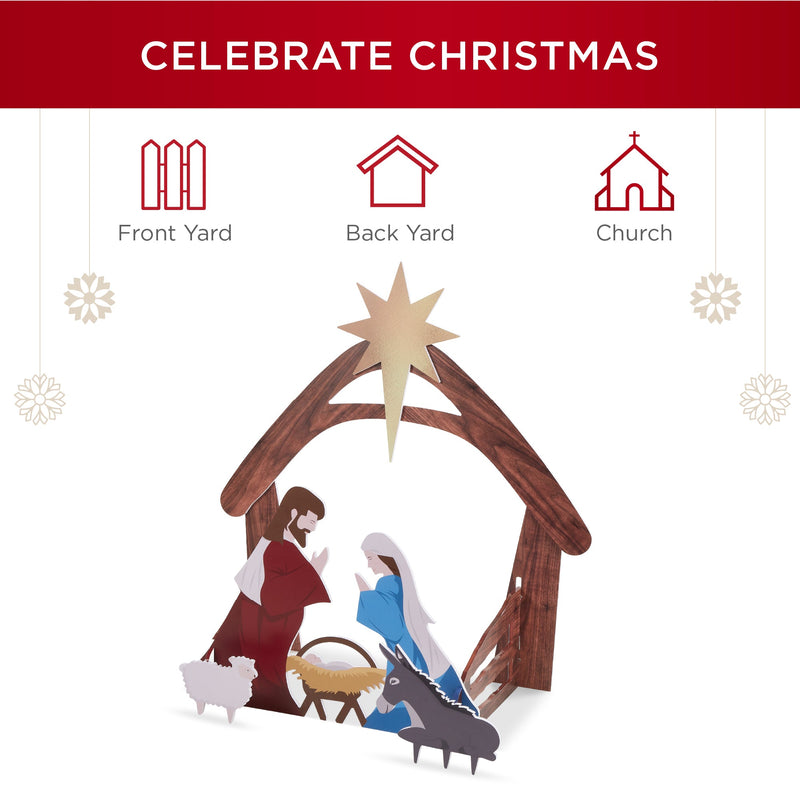 Christmas Nativity Scene Yard Decoration w/ Water Resistant PVC - Kivo Store
