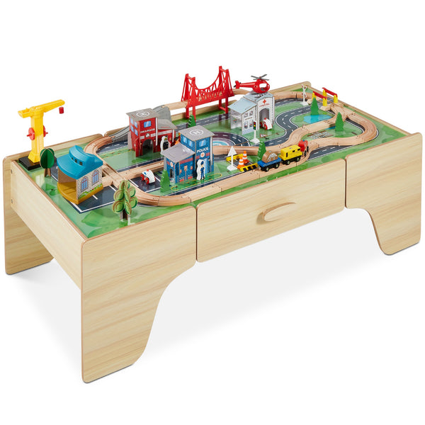 70-Piece Train Table, Large Multipurpose Playset w/ Reversible Table Top - Kivo Store