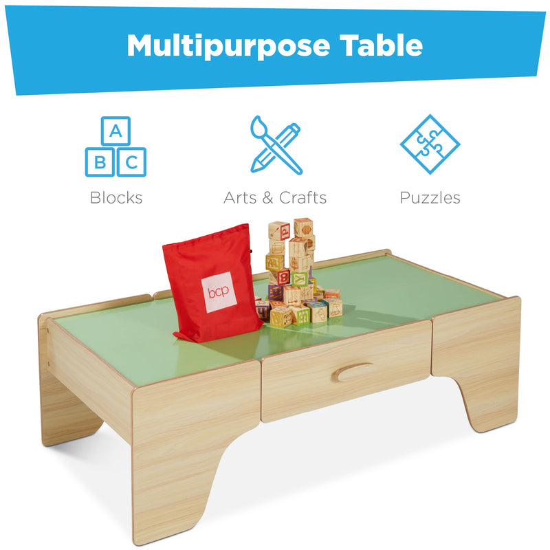 70-Piece Train Table, Large Multipurpose Playset w/ Reversible Table Top - Kivo Store