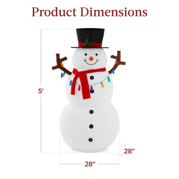 Lighted Pop-Up Snowman Outdoor Christmas Decoration w/ LED Lights - Kivo Store