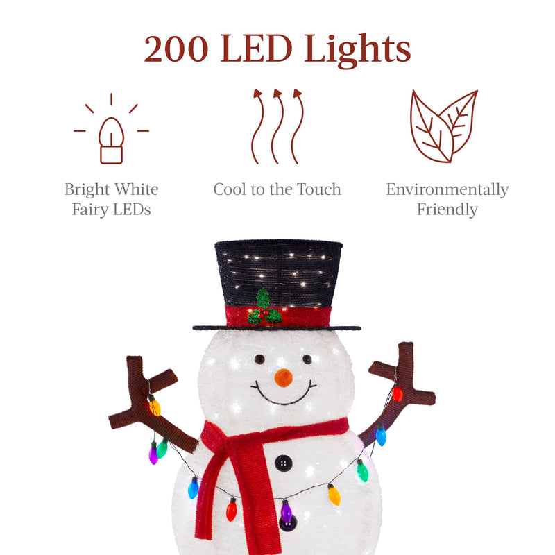 Lighted Pop-Up Snowman Outdoor Christmas Decoration w/ LED Lights - Kivo Store