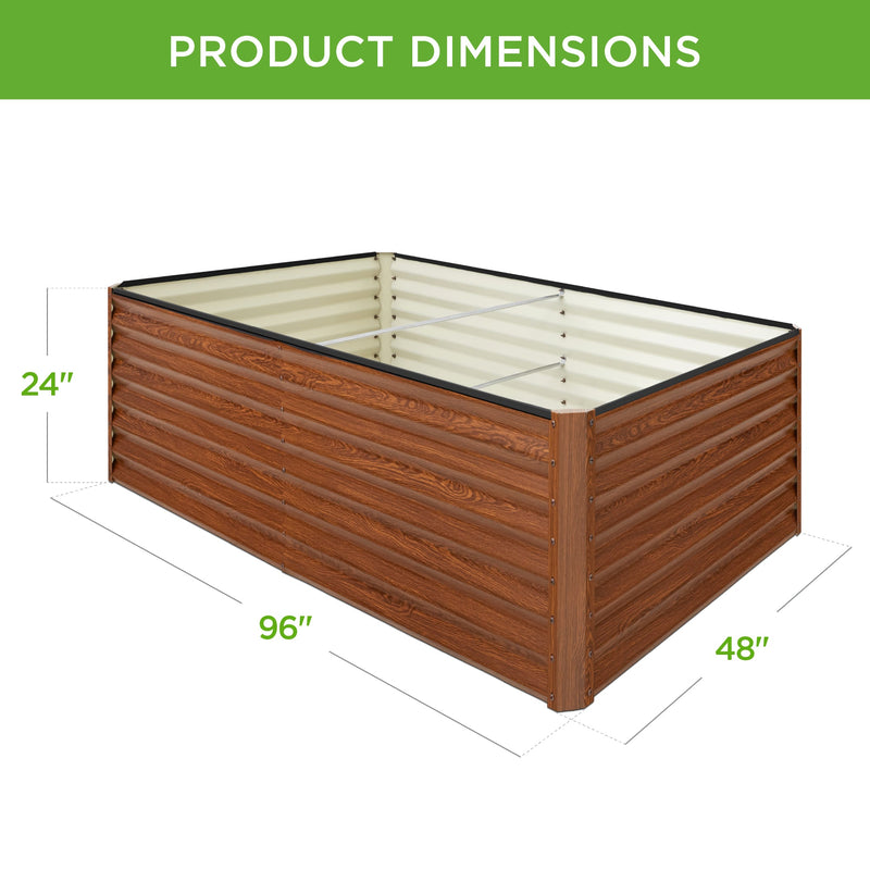 Outdoor Metal Raised Garden Bed for Vegetables, Flowers, Herbs - 8x4x2ft - Kivo Store