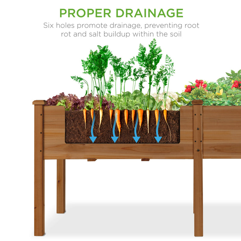 Raised Garden Bed, Elevated Wood Garden Planter Stand - 72x24x30in