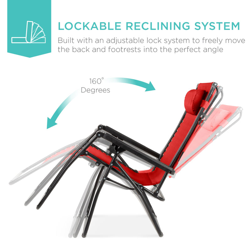 Folding Zero Gravity Recliner Patio Lounge Chair w/ Canopy, Side Tray - Kivo Store