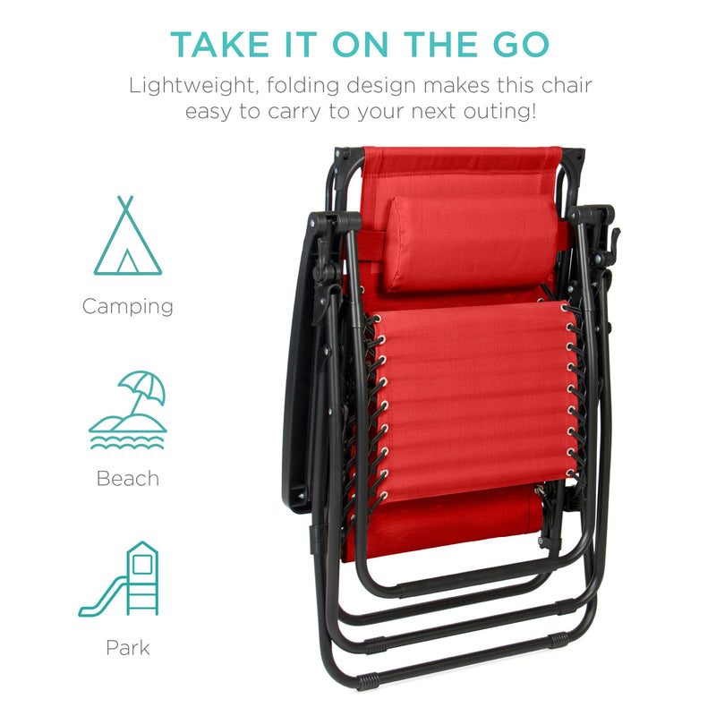 Folding Zero Gravity Recliner Patio Lounge Chair w/ Canopy, Side Tray - Kivo Store