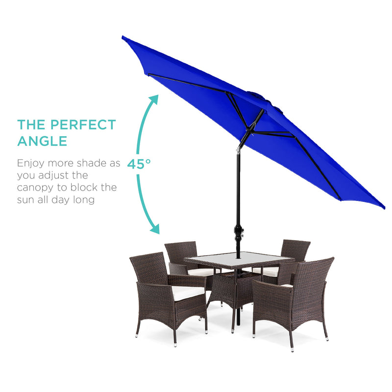 Outdoor Steel Market Patio Umbrella Decoration w/ Tilt, Crank Lift - 10ft - Kivo Store