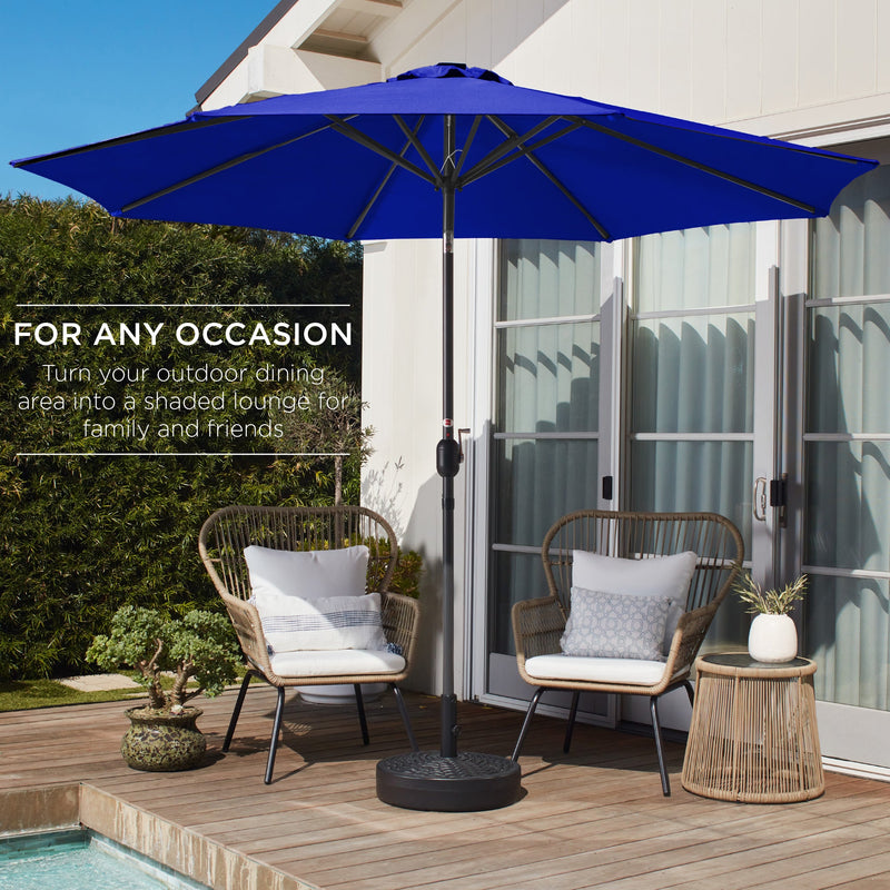 Outdoor Steel Market Patio Umbrella Decoration w/ Tilt, Crank Lift - 10ft - Kivo Store