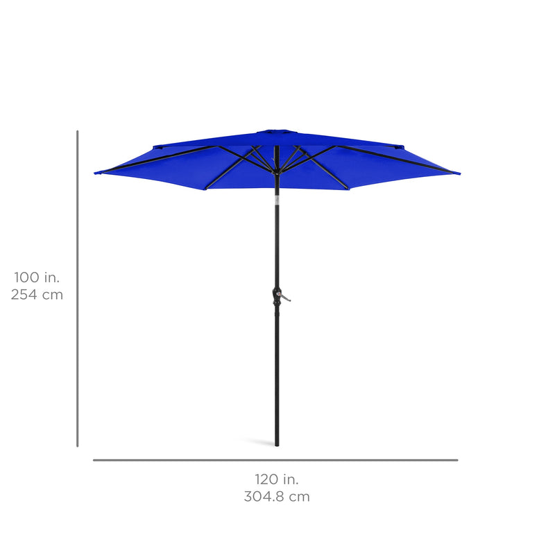 Outdoor Steel Market Patio Umbrella Decoration w/ Tilt, Crank Lift - 10ft - Kivo Store