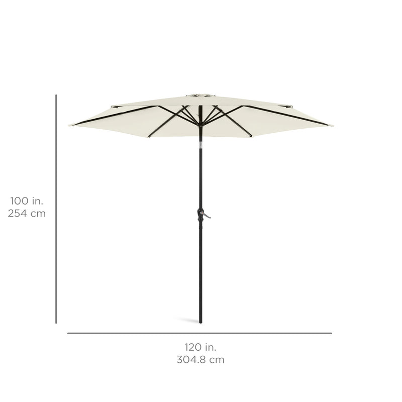 Outdoor Steel Market Patio Umbrella Decoration w/ Tilt, Crank Lift - 10ft