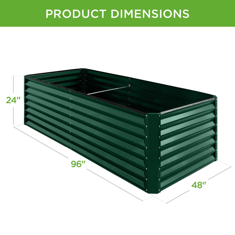 Outdoor Metal Raised Garden Bed for Vegetables, Flowers, Herbs - 8x4x2ft - Kivo Store