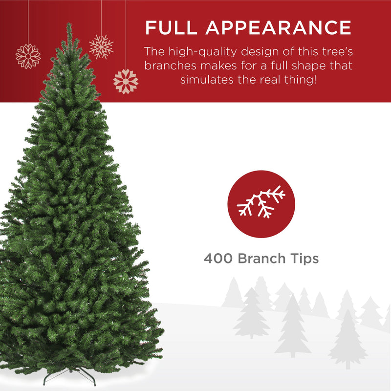 Unlit Artificial Green Spruce Christmas Tree, w/Easy Assembly