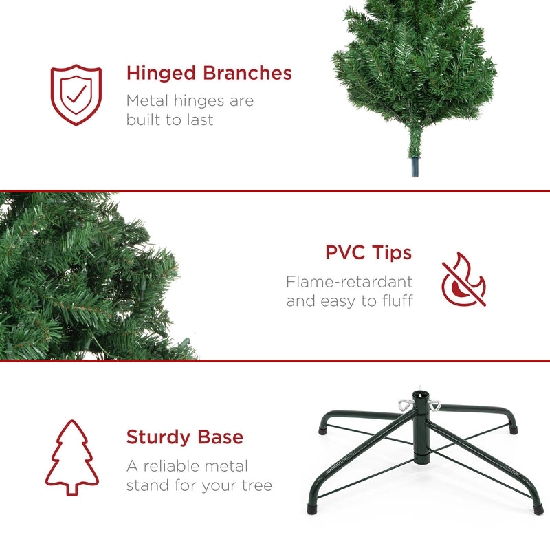 Unlit Artificial Green Spruce Christmas Tree, w/Easy Assembly