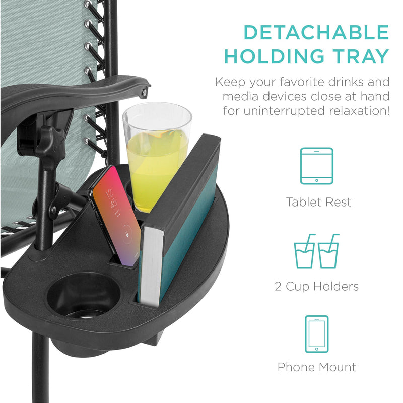 Set of 2 Adjustable Zero Gravity Patio Chair Recliners w/ Cup Holders - Kivo Store