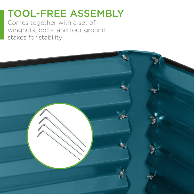 Outdoor Metal Raised Garden Bed for Vegetables, Flowers, Herbs - 6x3x2ft - Kivo Store