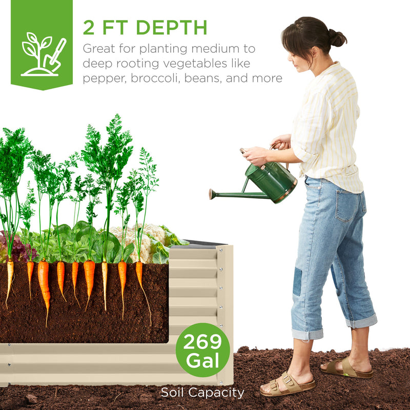 Outdoor Metal Raised Garden Bed for Vegetables, Flowers, Herbs - 6x3x2ft - Kivo Store