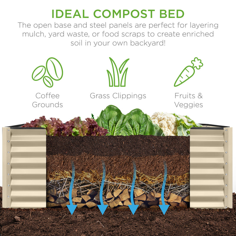 Outdoor Metal Raised Garden Bed for Vegetables, Flowers, Herbs - 6x3x2ft - Kivo Store