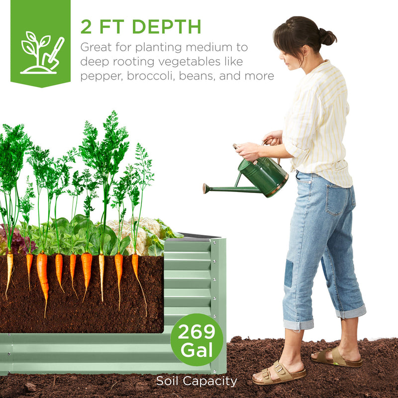 Outdoor Metal Raised Garden Bed for Vegetables, Flowers, Herbs - 6x3x2ft - Kivo Store