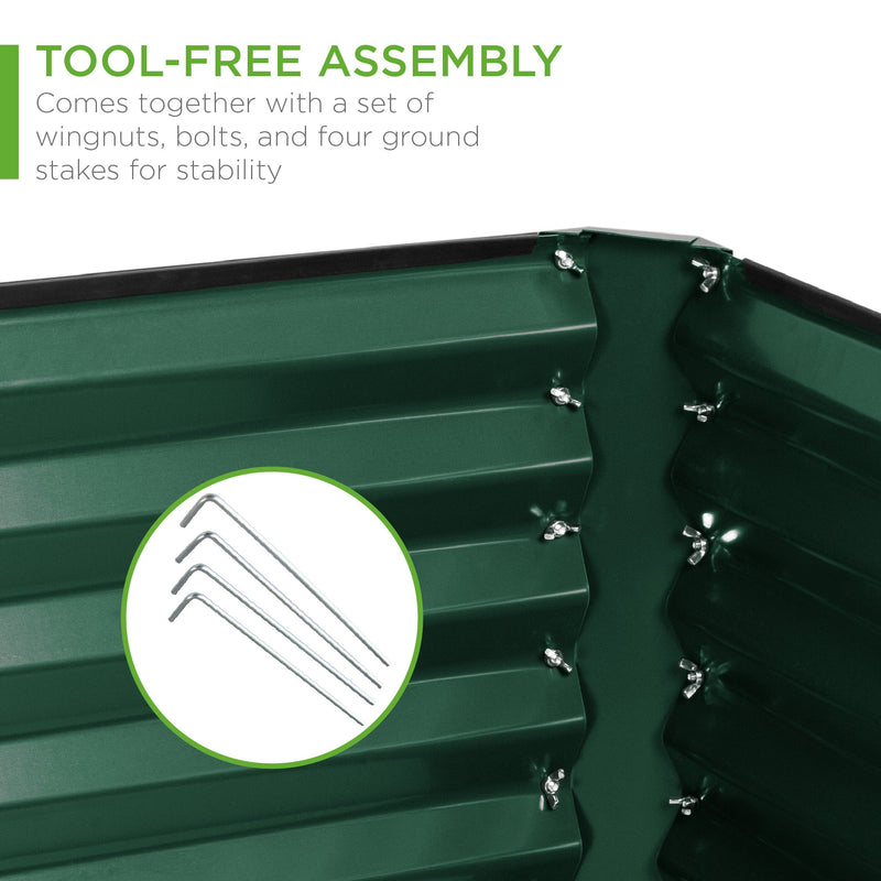 Outdoor Metal Raised Garden Bed for Vegetables, Flowers, Herbs - 6x3x2ft - Kivo Store