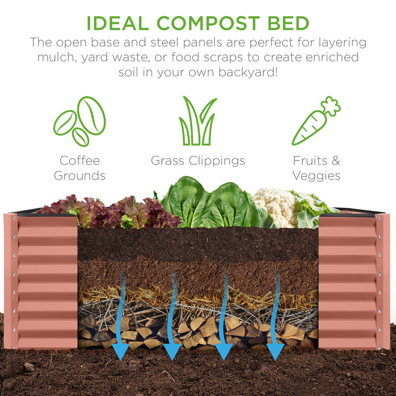 Outdoor Metal Raised Garden Bed for Vegetables, Flowers, Herbs - 8x4x2ft - Kivo Store