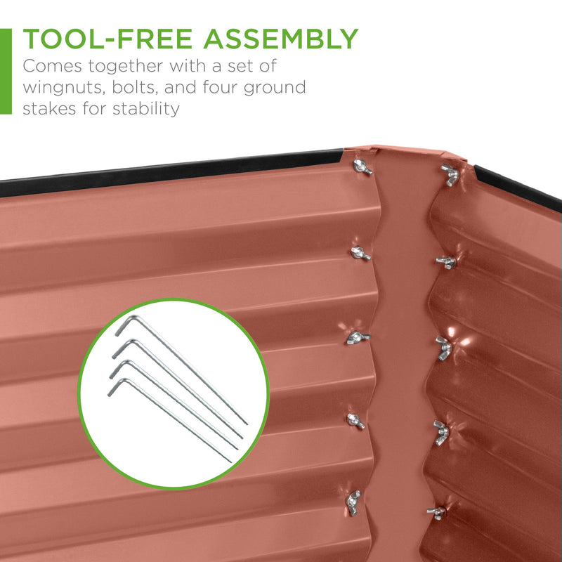 Outdoor Metal Raised Garden Bed for Vegetables, Flowers, Herbs - 8x4x2ft - Kivo Store