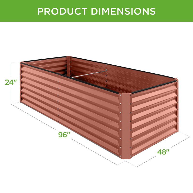 Outdoor Metal Raised Garden Bed for Vegetables, Flowers, Herbs - 8x4x2ft - Kivo Store