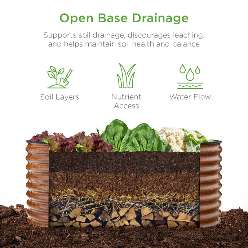Outdoor Raised Metal Oval Garden Bed, Planter Box - 4x2x2ft