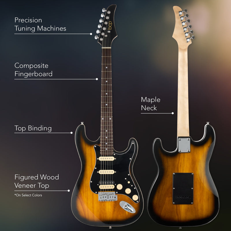 Beginner Electric Guitar Kit w/ Headphone Amp, Padded Gig Bag, Headphones
