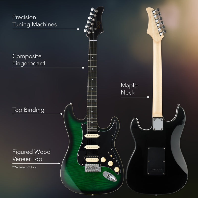 Beginner Electric Guitar Kit w/ Headphone Amp, Padded Gig Bag, Headphones